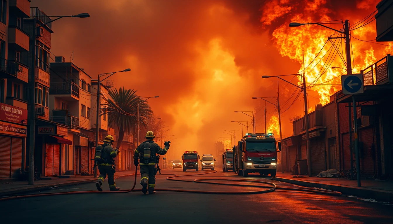 Bombeiros combatem incêndio de grandes proporções em Itaquaq